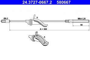 ATE 24.3727-0667.2 - Brzdové lano -