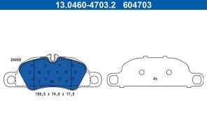 ATE 13.0460-4703.2 - Brzdové platničky -
