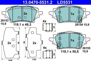 ATE 13.0470-5531.2 - Brzdové platničky -