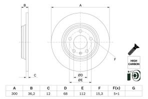 Bosch 0 986 479 E33 - Brzdový kotúč -