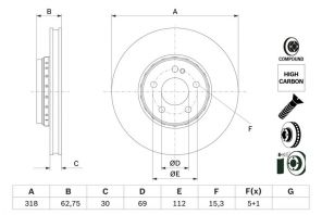 Bosch 0 986 479 G34 - Brzdový kotúč -