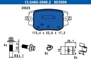 ATE 13.0460-3896.2 - Brzdové platničky -