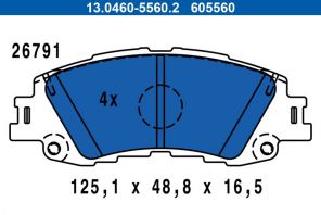ATE 13.0460-5560.2 - Brzdové platničky -