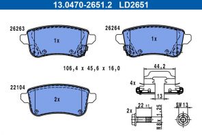 ATE 13.0470-2651.2 - Brzdové platničky -