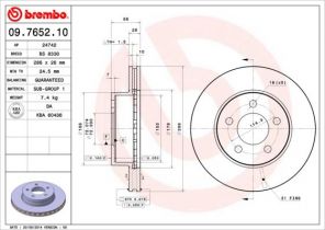 Brembo 09.7652.10 - Brzdový kotúč -