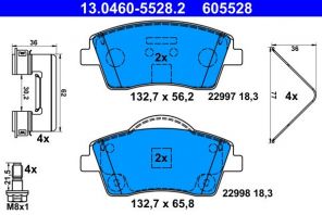 ATE 13.0460-5528.2 - Brzdové platničky -