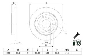 Bosch 0 986 479 E95 - Brzdový kotúč -