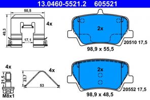 ATE 13.0460-5521.2 - Brzdové platničky -