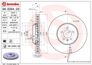 Brembo 09.E204.23 - Brzdový kotúč