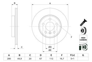 Bosch 0 986 479 H70 - Brzdový kotúč -