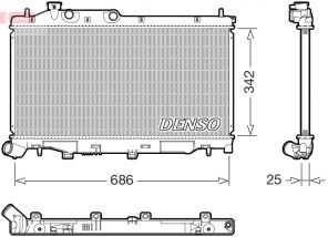 Denso DRM36027 - Chladič vody