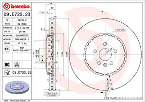Brembo 09.D723.23 - Brzdový kotúč
