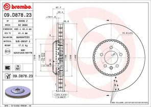 Brembo 09.D878.23 - Brzdový kotúč