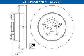 ATE 24.0112-0228.1 - Brzdový kotúč -
