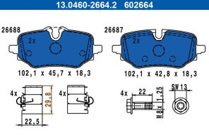 ATE 13.0460-2664.2 - Brzdové platničky -