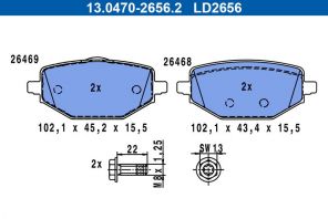ATE 13.0470-2656.2 - Brzdové platničky -