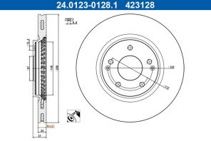 ATE 24.0123-0128.1 - Brzdový kotúč -