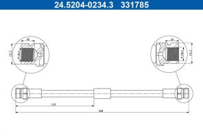 ATE 24.5204-0234.3 - Brzdová hadica -
