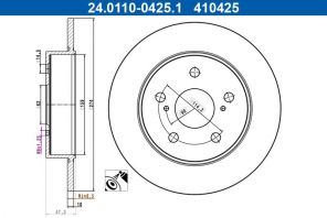ATE 24.0110-0425.1 - Brzdový kotúč -