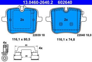 ATE 13.0460-2640.2 - Brzdové platničky -