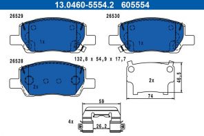 ATE 13.0460-5554.2 - Brzdové platničky -