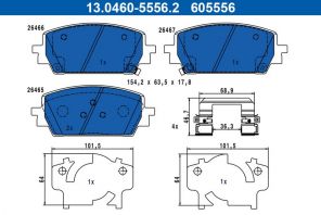 ATE 13.0460-5556.2 - Brzdové platničky -