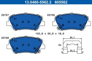 ATE 13.0460-5562.2 - Brzdové platničky -
