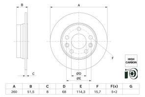 Bosch 0 986 479 H61 - Brzdový kotúč -
