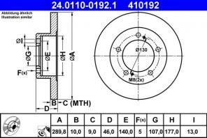 ATE 24.0110-0192.1 - Brzdový kotúč -