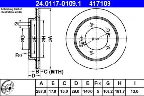 ATE 24.0117-0109.1 - Brzdový kotúč -