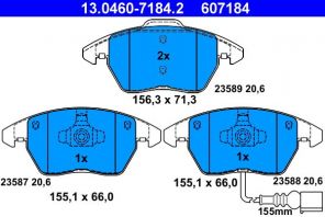 ATE 13.0460-7184.2 - Brzdové platničky -