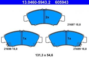ATE 13.0460-5943.2 - Brzdové platničky -