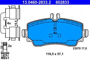ATE 13.0460-2833.2 - Brzdové platničky -