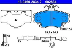 ATE 13.0460-2834.2 - Brzdové platničky -