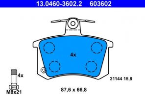 ATE 13.0460-3602.2 - Brzdové platničky -