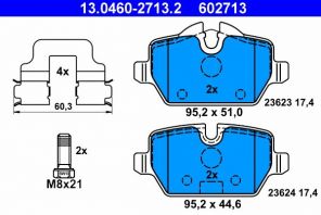 ATE 13.0460-2713.2 - Brzdové platničky -