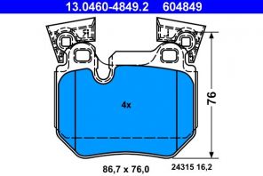 ATE 13.0460-4849.2 - Brzdové platničky -