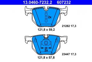 ATE 13.0460-7232.2 - Brzdové platničky -