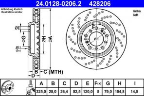 ATE 24.0128-0206.2 - Brzdový kotúč -