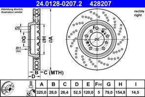 ATE 24.0128-0207.2 - Brzdový kotúč -