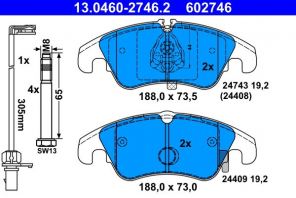 ATE 13.0460-2746.2 - Brzdové platničky -