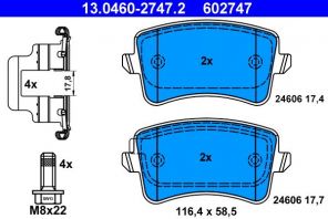 ATE 13.0460-2747.2 - Brzdové platničky -