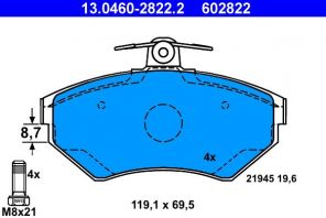 ATE 13.0460-2822.2 - Brzdové platničky -