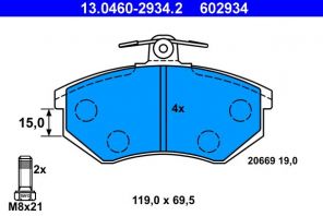 ATE 13.0460-2934.2 - Brzdové platničky -