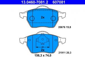 ATE 13.0460-7081.2 - Brzdové platničky -