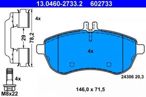 ATE 13.0460-2733.2 - Brzdové platničky -