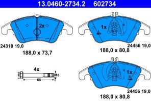 ATE 13.0460-2734.2 - Brzdové platničky -