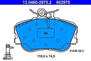 ATE 13.0460-2975.2 - Brzdové platničky -
