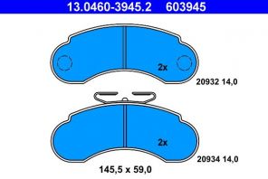 ATE 13.0460-3945.2 - Brzdové platničky -