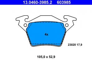 ATE 13.0460-3985.2 - Brzdové platničky -